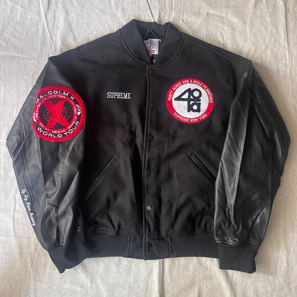ジャケット・アウター Supreme 40Acres Malcolm X Varsity Jacket org.jpg